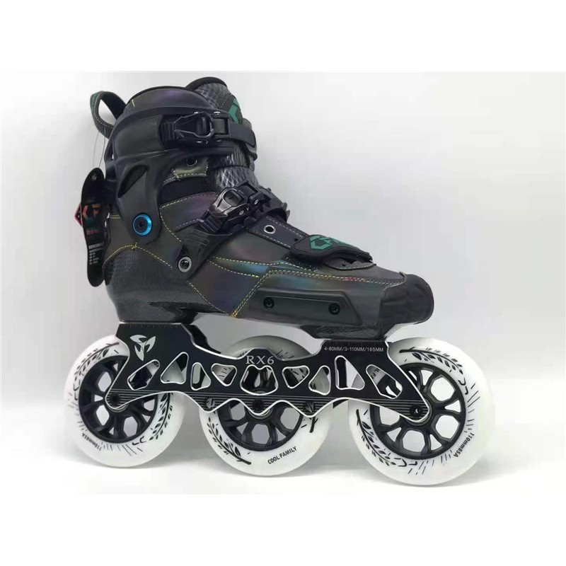 โรลเลอร์สเกต Carbon Fiber 3 Wheels RX6 Inline Seed Skating Sneaker for ...