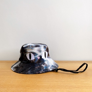 หมวกปีกมัดย้อมปักตาแมว Big eyes bucket hat