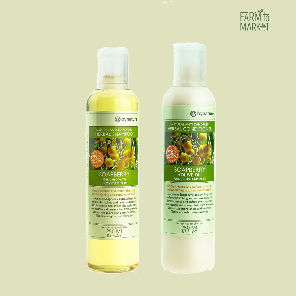 แชมพูและครีมนวดผมมะคำดีควาย Bynature Soapberry Shampoo & Conditioner