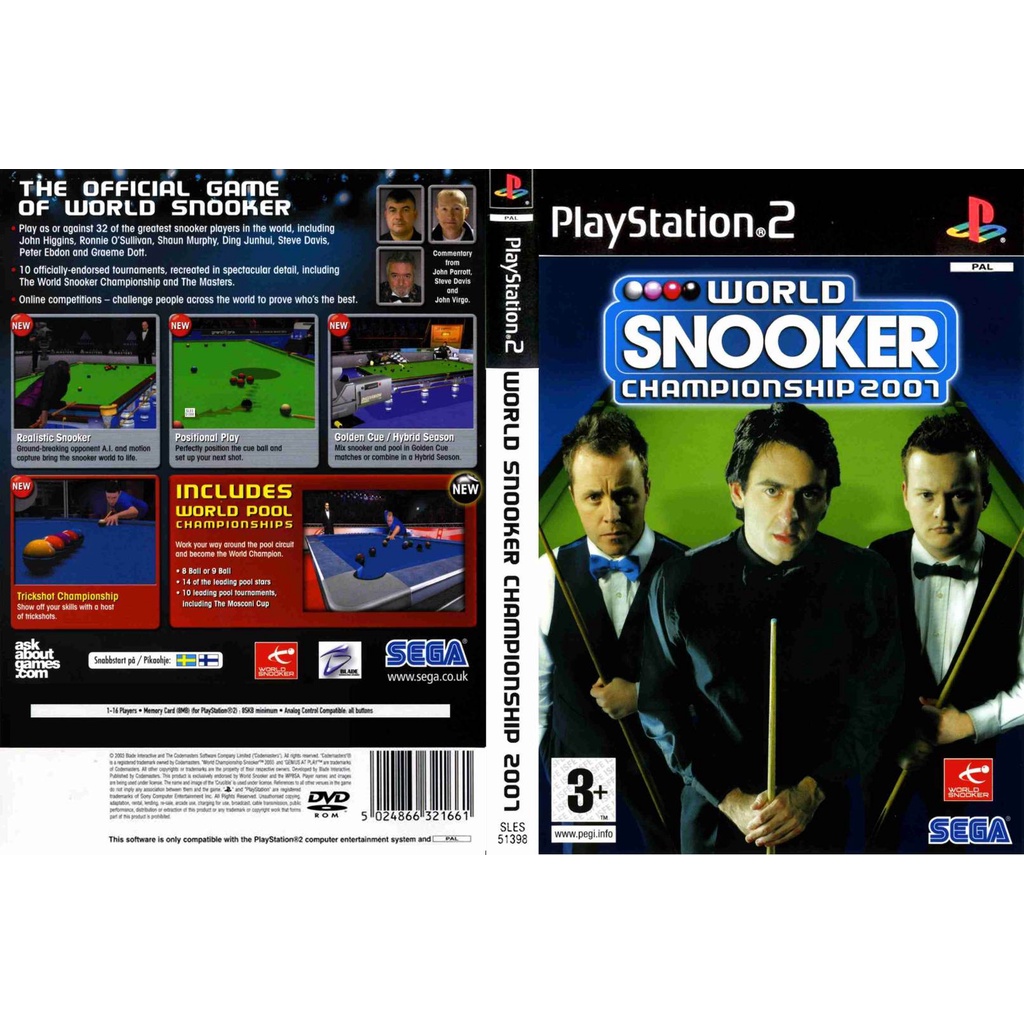 แผ่นเกมส์ PS2 World Snooker Championship 2007   คุณภาพ ส่งไว (DVD)