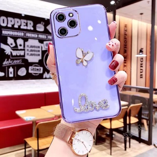 เคส OPPO F5 F7 F9 F11 F11 Pro F17 F17 Pro Find X2 X2 Pro ชุบไฟฟ้า เพชรวิบวับ ผีเสื้อ นิ่ม กันกระแทก เคสโทรศัพท์ ด้านหลัง เต็มรูปแบบ