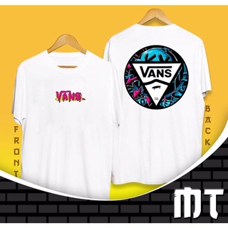 VANS ด้านหน้าและด้านหลังเสื้อ Customied - เสื้อแวนส์เชิร์ตด้านหน้าและด้านหลังคอลเลกชันหลวมพอดีเ T6G