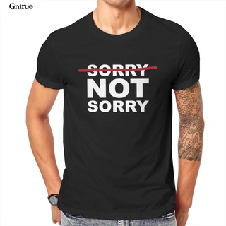 เสื้อยืดผ้าฝ้ายเสื้อยืดลําลอง แขนสั้น คอกลม พิมพ์ลาย No Sorry Not Sorry Punk แฟชั่นฤดูร้อน สําหรับผู้ชายL XL  XXL 3XL