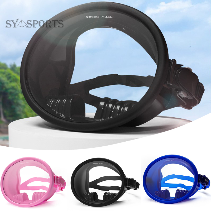 Synorkeling Mask ซิลิโคนกระจกเทมเปอร์หน้ากากดําน้ําพร้อมสายรัดปรับระดับได้