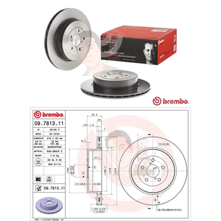 09 7813 11 จานเบรค ล้อ R (ยี่ห้อ BREMBO) รุ่น HC UV PVT SUBARU Impreza GD/GG 2.0 2.5 WRX STI (ปั๊ม Brembo) 5x100 ปี 2...