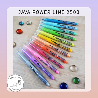 JAVA Power Line 2500 Highlighter / จาวา พาวเวอร์ ไลน์ ปากกาเน้นข้อความ หัวตัด ขนาด 0.4 มม. ด้ามเดี่ยว 20 สี