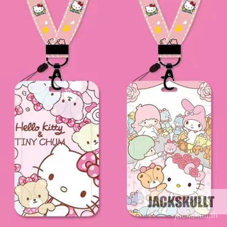 สายคล้องบัตรลายการ์ตูน Hello Kitty Card Holder น่ารัก กรอบใส่บัตร พร้อมสายคล้อง ที่ใส่บัตร ที่ห้อยบัตร ซองใส่บัตร ลายการ์ตูน สายคล้องบัตร ที่ห้อยบัตรพนักงาน สายคล้องคอลายการ์ตูนคิตตี้ kitty สีชมพูพาสเทล ลายน่ารักมาก