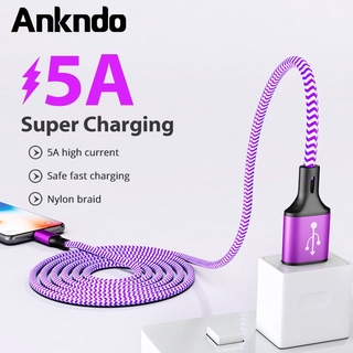 Ankndo Type-C 5A สายชาร์จแบบด่วน USB Type-C สายชาร์จ USB C สําหรับ Samsung Xiaomi