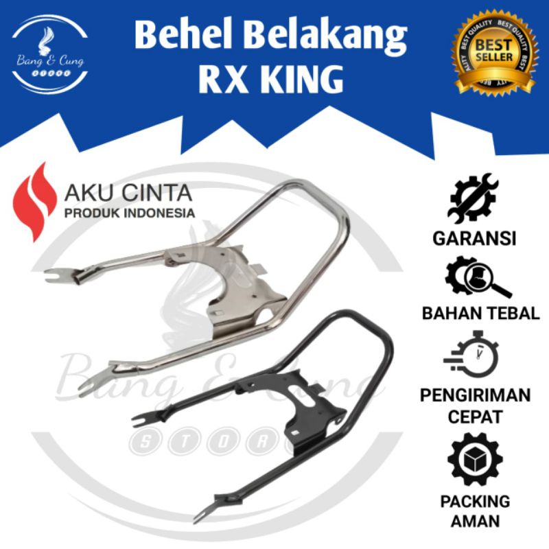 B&C - Yamaha RX King RX Cobra ขายึดเบาะหลัง / RX King Chrome Black เบาะหลังกบ