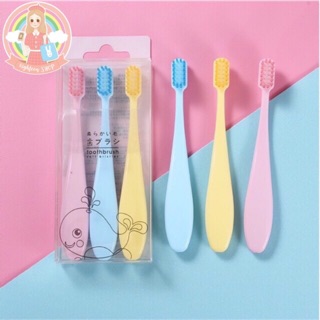 (พร้อมส่ง) แปรงสีฟันสำหรับเด็กโต macaron children LC10404