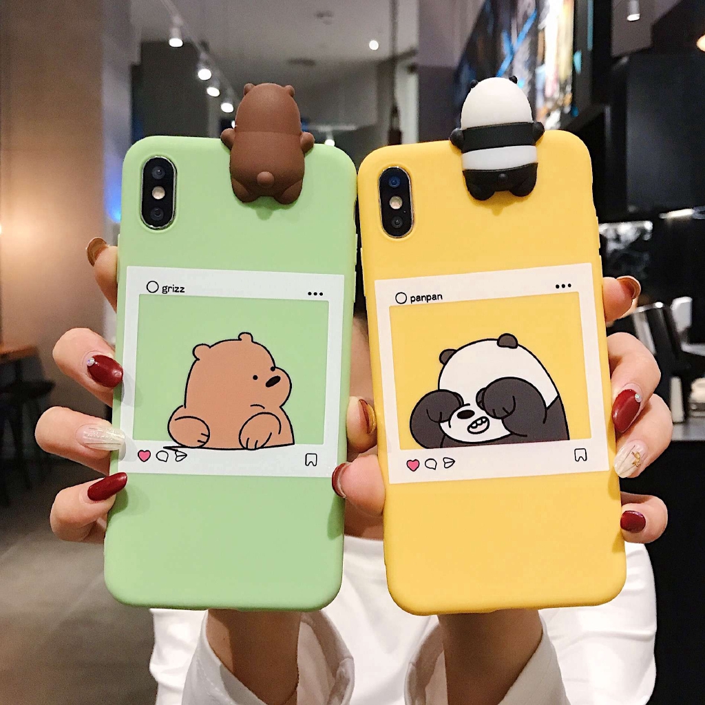 Case iPhone 11 Pro 7 8 Plus XR XS MAX Apple Casing Bare Bears Cartoon ...