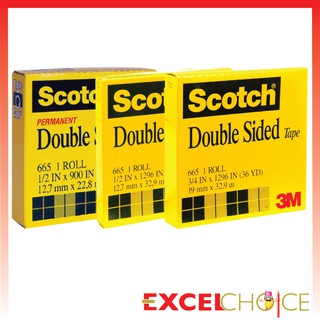 สก๊อตช์® เทปใสกาวสองหน้า # 665 เทปกาวสองหน้า Scotch 3M