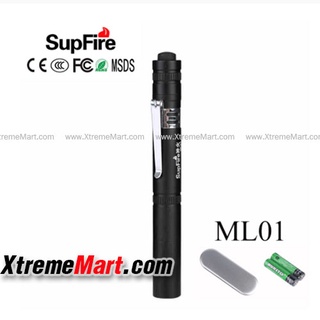 ไฟฉายปากกา SUPFIRE ML01 แสงขาว+แสงเหลือง LED Flashlight สำหรับทางการแพทย์ - Black