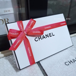 กล่องCHANEL พร้อมริบบิ้นCHANEL สีชมพู แท้💯%CHANEL BOX จากเคาน์เตอร์ CHANEL