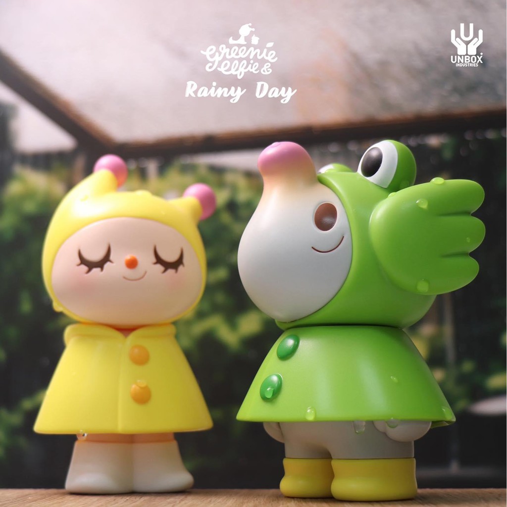 Rainy Day Greenie Elfie 💚💛 ของสะสม ของเล่น Arttoy Designer Toy Unbox