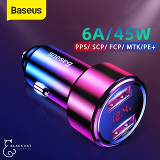 พร้อมส่ง🔥 Baseus ที่ชาร์จในรถ 45W 6A Quick Charge QC4.0 และ PD3.0 Car Charger หัวชาร์จในรถยนต์ หัวชาร์จในรถ