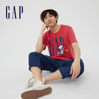 ใหม่ เสื้อยืดกีฬา พิมพ์ลาย Snoopy Joint Name Gap สําหรับผู้ชาย และผู้หญิง 875797 เสื้อยืดแขนสั้น สําหรับคู่รัก