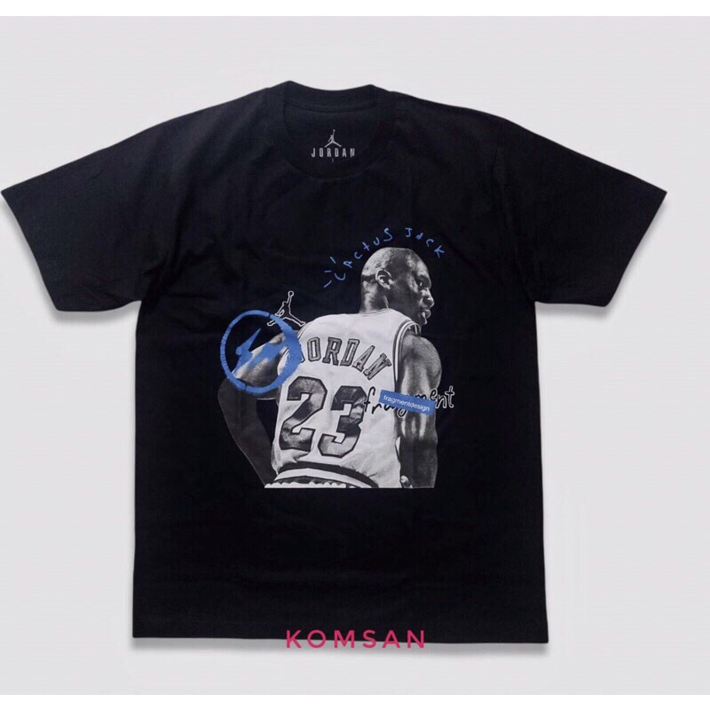 เสื้อยืดโอเวอร์ไซส์ เสื้อยืด fragment x Travis scott cactusjack เสื้อ travis scott Hiphop Rapper S-4XL