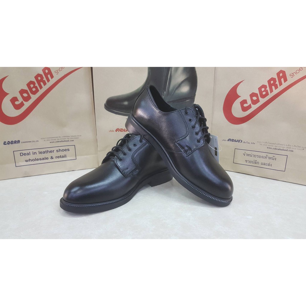 COBRA รองเท้า คัทชูหนังแท้ (หนังนิ่ม) พื้นสปองจ์ รหัส 4450