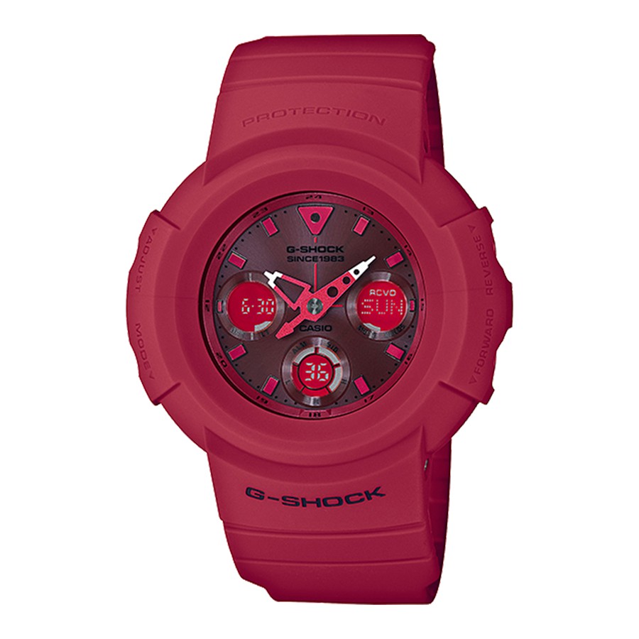 Casio G-Shock นาฬิกาข้อมือผู้ชาย สายเรซิ่น รุ่น AWG-M535C-4A RED OUT LIMITED EDITION - สีแดง