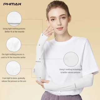 PHMAX ขี่จักรยานแขนน้ําแข็งผ้าระบายอากาศป้องกันรังสียูวีวิ่งแขนแขนฟิตเนสบาสเกตบอลข้อศอก เบาะ