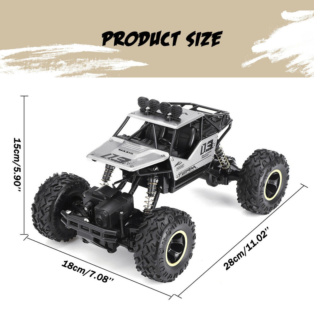รถบังคับวิทยุ สามารถชาร์จแบตได้ Remote Control RC Cars Rock Crawler Monster Truck พร้อมรีโมท 2.4 GHZ (เล่นพร้อมกันได้หลา - รูปที่ 4