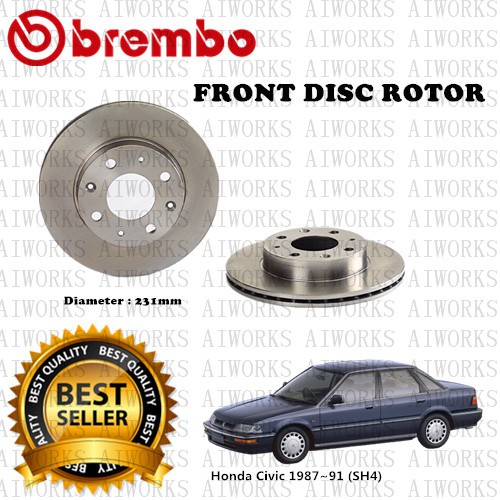 BREMBO Honda Civic SH4 1987~91 Front Brake Disc Rotor