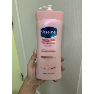 *ปลอมคืนเงิน Vaseline Healthy White UV Lightening Lotion 725 ml. ขวดสีชมพู