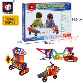 ของเล่นเสริมพัฒนาการ Magical Magnet ตัวต่อเเม่เหล็ก 98 ชิ้นมีล้อ (7098A)