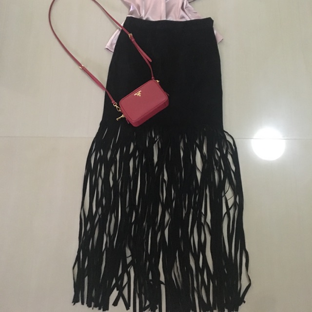 กระโปรงผ้ากำมะหยี่Red Flamingo