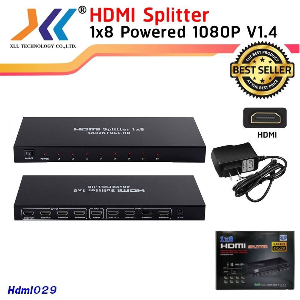 ลดราคา HDMI Splitter 1X8 ตัวแยก สายสัญญาณ เข้า 1 ออก 8 Full HD 3D Video 1X8 Split 1 in 8 Out Amplifier. #ค้นหาเพิ่มเติม หัวแลน RJ ปลั๊กแปลงอเนกประสงค์ สาย AC โน๊ตบุ๊ค HP เม้าส์ USB ขาตั้งหูฟัง ONINKUMA