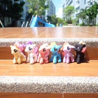 พวงกุญแจ Pinkie Pie &amp; Fluttershy &amp; Twilight Sparkle &amp; Rainbow Dash &amp; Rarity &amp; Thunderlane My Little Pony ม้าโพนี่ 5นิ้ว