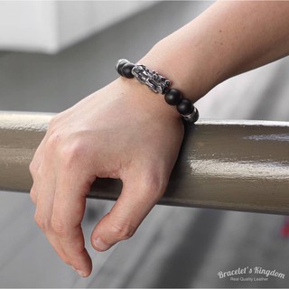 The Pixiu กำไลหินแท้ (Matte Black Onyx)