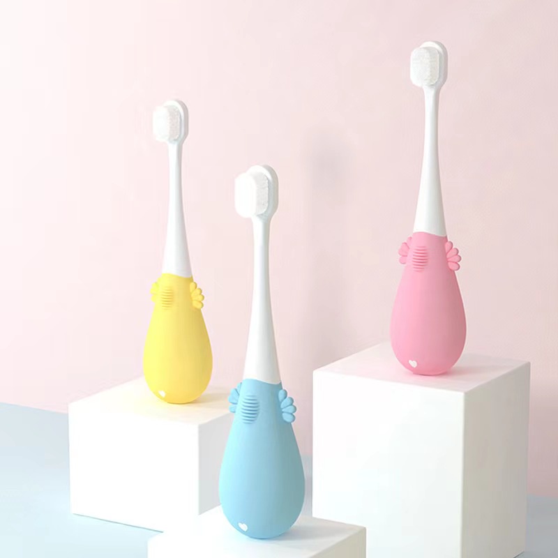แปรงสีฟันเด็กลายเป็ด แปรงสีฟันเด็กขนนุ่ม แปรงสะอาด เหมาะสำหรับช่วงอายุ: 1-3 ป