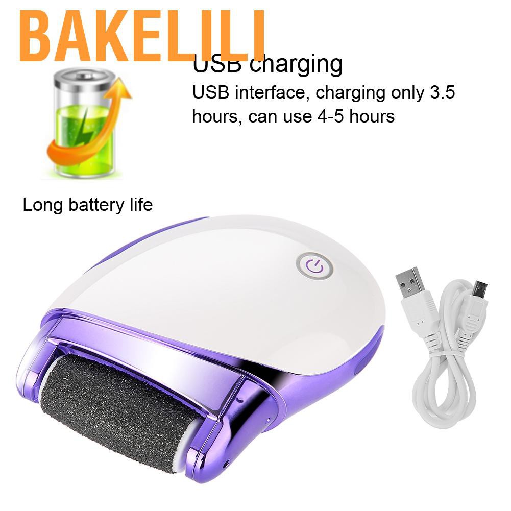Bakelili Foot Exfoliator Electric File Hard Skin Remover Rechargeable Pedicure Kit Callus Dead