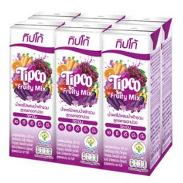 ส่งฟรี  ทิปโก้ ฟรุ๊ตตี้ มิกซ์ สูตรแครอทม่วง ขนาด 225ml ยกแพ็ค 6กล่อง น้ำผักผลไม้รวม40% TIPCO FRUITY MIX PURPLE CARROT MIXED VIG     ฟรีปลายทาง