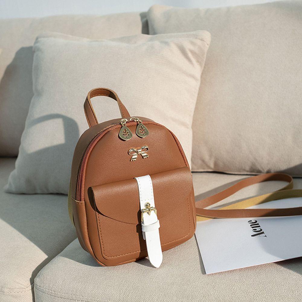 Eutus กระเป๋าเป้สะพายหลัง ขนาดเล็ก น่ารัก สวยหรู โบ ผูกปม ใบไม้ กลวง - รูปที่ 7