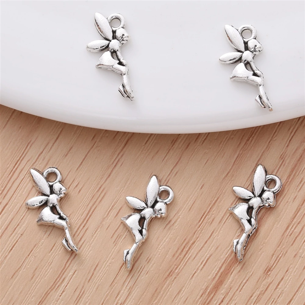 จี้สร้อยคอ สร้อยข้อมือ รูปเอลฟ์ นางฟ้า สไตล์วินเทจ DIY 40 ชิ้น