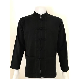 เสื้อผ้าฝ้าย ผ้าพื้นเมือง (หนังกบ) คอจีน กระดุมจีน แขนยาว