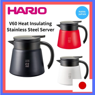 【Direct From Japan】Hario V60 เซิร์ฟเวอร์สแตนเลสสีดํา 600 มล. / 800 มล.