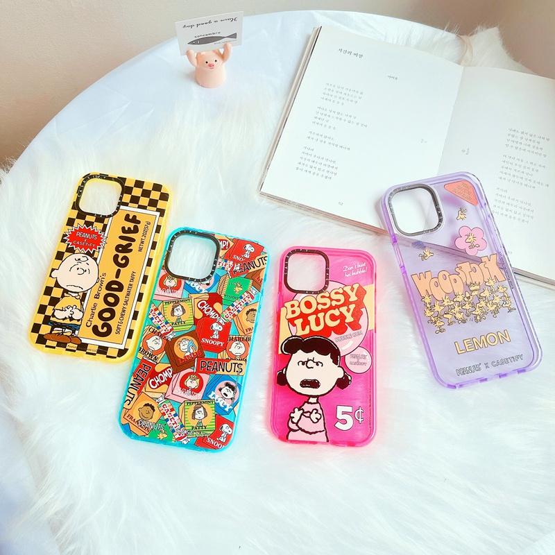 Casetify เคสโทรศัพท์ซิลิโคน TPU ลาย PEANUTS Gang Snoopy สําหรับ For iPhone 7 8 Plus X XS XR 11 12 13 Mini Pro Max SE 2020 #7