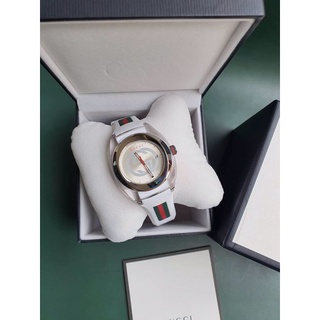 🦋สินค้าพร้อมส่ง🦋  New🍥 Gucci Sync  YA137102 Watch Quartz Silver Dial Date Rubber 45 mm สวย หรู ราคาดีมากก