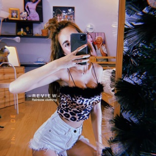 New in 🐅 เสื้อครอปสายเดี่ยวสปาเกตตี้ สายเล็กเปรี้ยว ดูดีมาก แม่แรงเลยน้าาา