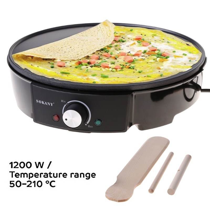 เตาเครปไฟฟ้า เครื่องทำขนมโตเกียว Electric Crepe Maker เครื่องทำเครป SOKANY กระทะทำเครป -มีพร้อมส่ง-