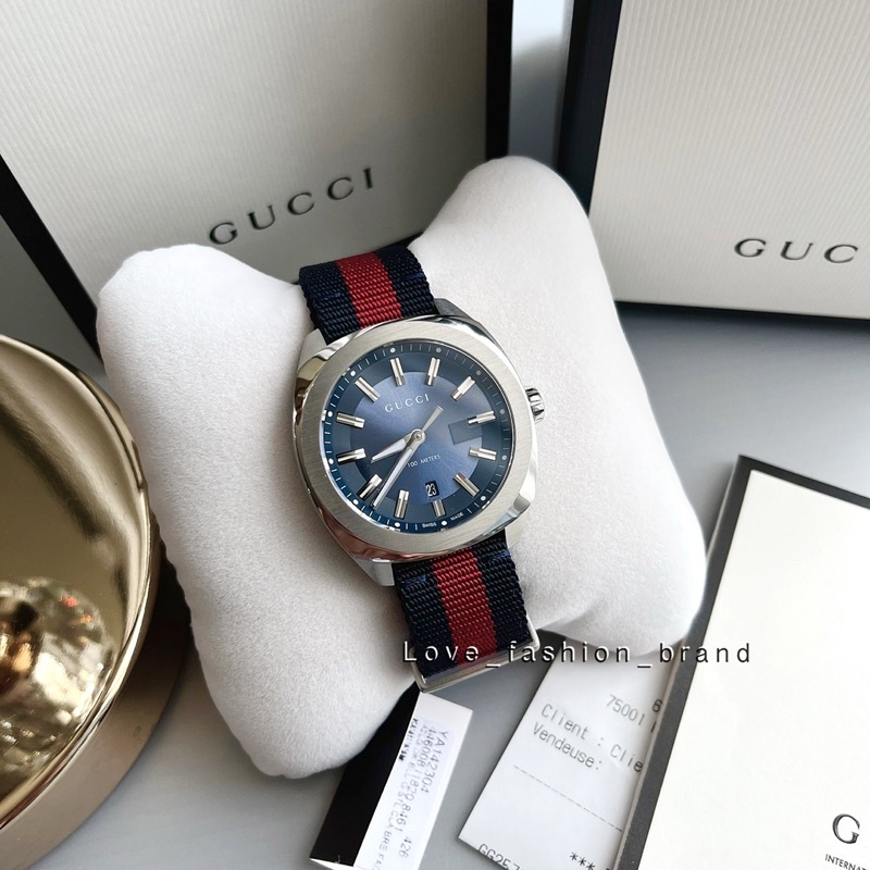 👑ผ่อน0%~แท้100%👑 GG2570 YA142304 ไนลอน นาฬิกาข้อมือ Gucci watch