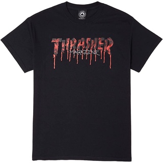 เสื้อยืดโอเวอร์ไซส์เสื้อยืด พิมพ์ลาย Skate Thrasher Blood DripS-3XL