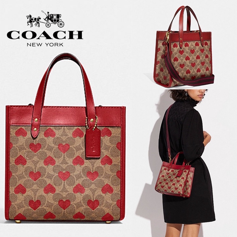 Coach Shop COACH C8391 FIELD TOTE 22 IN SIGNATURE CANVAS WITH HEART ...