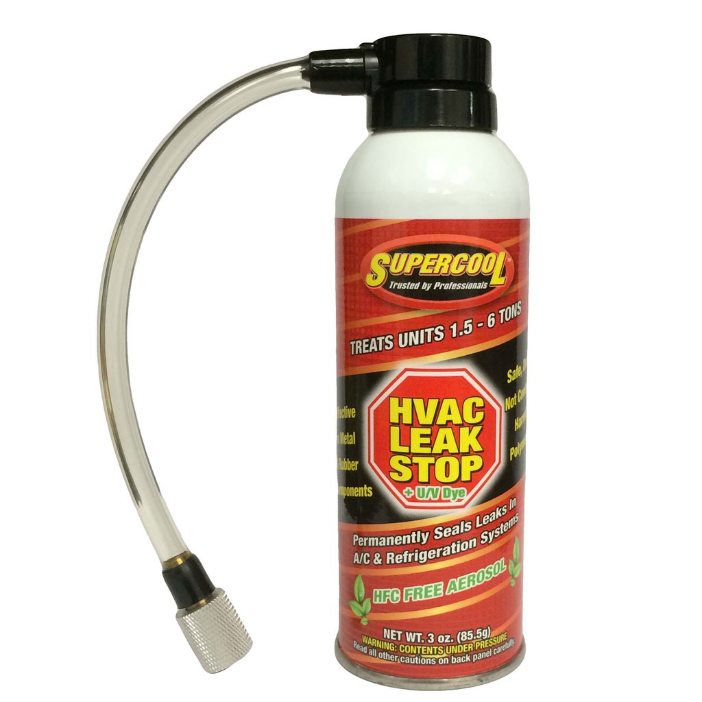 [SUPERCOOL] HVAC/R LEAK SEAL, SEALANT, SEALER, PLUS U/V DYE (UP TO 6 TON UNIT) BOV DOMED CAN