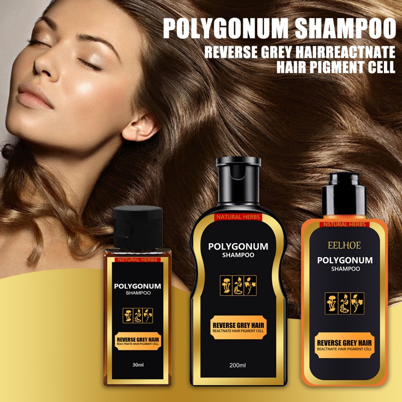Eelhoe Natural Polygonum Multiflorum Shampoo Black Hair Care Shampoo Natural Hair Color Shampoo Ready Stock Wholesale