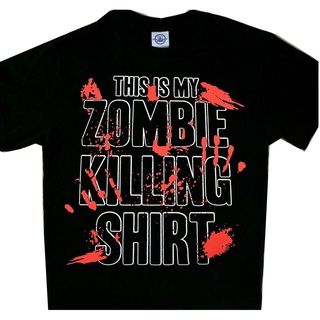 คอลูกเรือเสื้อยืด พิมพ์ลาย This Is My Zombie Killing สําหรับผู้ชายS-5XL